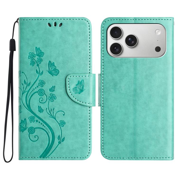 Butterfly Flower Pattern Flip Leather Phone Case, For iPhone 17e / 16e, For iPhone 17 Pro Max, For iPhone 17 Pro, For iPhone 17, For iPhone Air, For iPhone 16 Pro Max