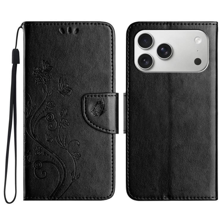 Butterfly Flower Pattern Flip Leather Phone Case, For iPhone 17e / 16e, For iPhone 17 Pro Max, For iPhone 17 Pro, For iPhone 17, For iPhone Air, For iPhone 16 Pro Max