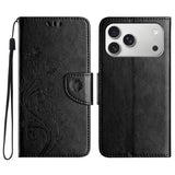 Butterfly Flower Pattern Flip Leather Phone Case, For iPhone 17e / 16e, For iPhone 17 Pro Max, For iPhone 17 Pro, For iPhone 17, For iPhone Air, For iPhone 16 Pro Max