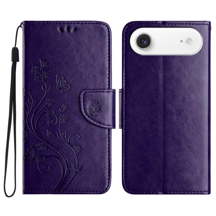 Butterfly Flower Pattern Flip Leather Phone Case, For iPhone 17e / 16e, For iPhone 17 Pro Max, For iPhone 17 Pro, For iPhone 17, For iPhone Air, For iPhone 16 Pro Max