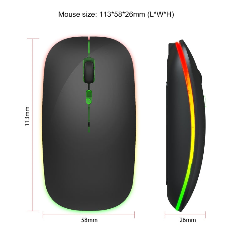 HXSJ M40 2.4GHZ 800,1200,1600dpi Third Gear Adjustment Colorful Wireless Mouse USB Rechargeable