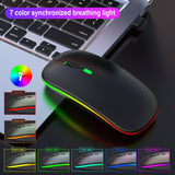HXSJ M40 2.4GHZ 800,1200,1600dpi Third Gear Adjustment Colorful Wireless Mouse USB Rechargeable