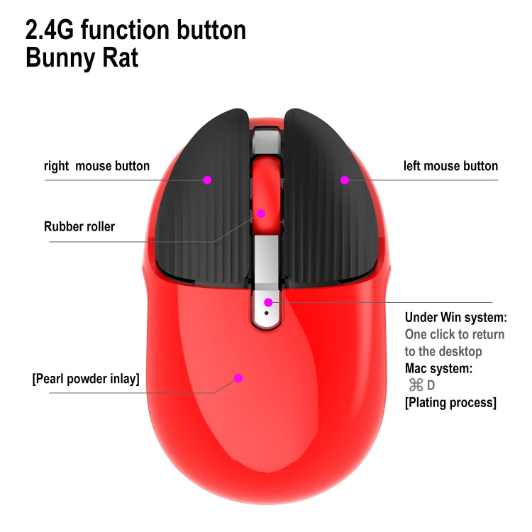 HXSJ M106 2.4GHZ 1600dpi Single-mode Wireless Mouse USB Rechargeable