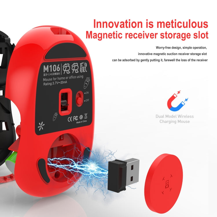 HXSJ M106 2.4GHZ 1600dpi Single-mode Wireless Mouse USB Rechargeable