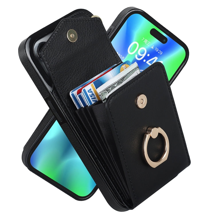 Ring Holder RFID Card Slot Phone Case, For iPhone 15 Pro Max, For iPhone 15 Pro, For iPhone 15 Plus, For iPhone 15