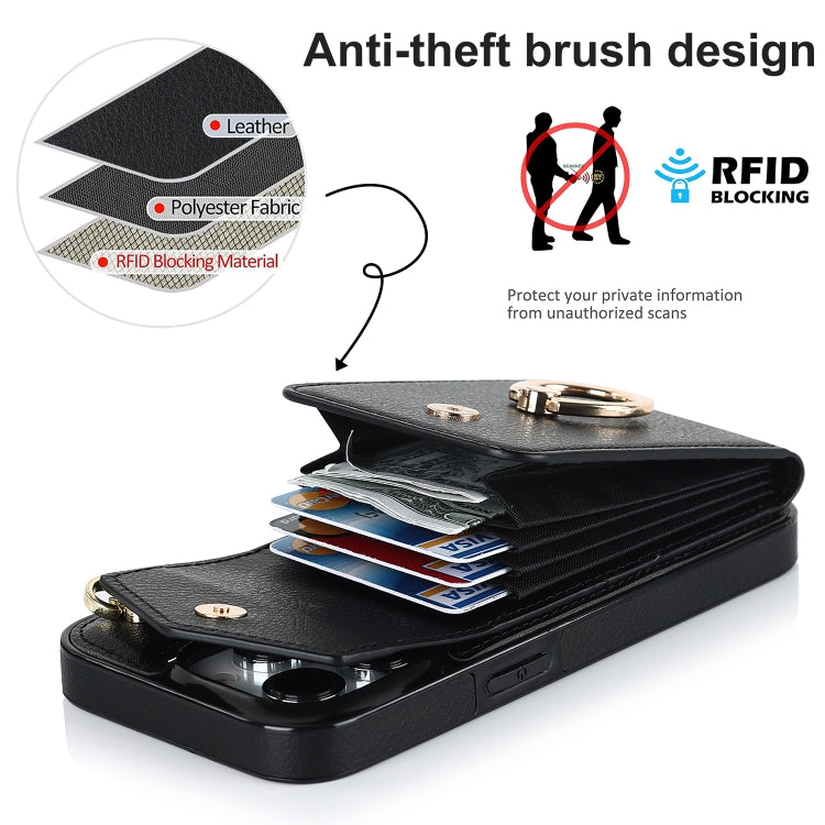 Ring Holder RFID Card Slot Phone Case, For iPhone 15 Pro Max, For iPhone 15 Pro, For iPhone 15 Plus, For iPhone 15