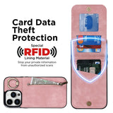 Retro Ring and Zipper RFID Card Slot Phone Case, For iPhone 15
