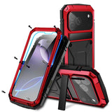 R-JUST Metal + Silicone + Tempered Glass Life Waterproof Phone Case with Holder, For iPhone 18, For iPhone 18 Pro, For iPhone 18 Pro Max, For iPhone 17 Pro Max, For iPhone 17 Pro, For iPhone 17, For iPhone Air, For iPhone 15 Pro Max, For iPhone 15 Pro ...