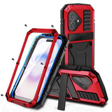 R-JUST Metal + Silicone + Tempered Glass Life Waterproof Phone Case with Holder, For iPhone 18, For iPhone 18 Pro, For iPhone 18 Pro Max, For iPhone 17 Pro Max, For iPhone 17 Pro, For iPhone 17, For iPhone Air, For iPhone 15 Pro Max, For iPhone 15 Pro ...
