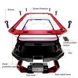 R-JUST Metal + Silicone + Tempered Glass Life Waterproof Phone Case with Holder, For iPhone 18, For iPhone 18 Pro, For iPhone 18 Pro Max, For iPhone 17 Pro Max, For iPhone 17 Pro, For iPhone 17, For iPhone Air, For iPhone 15 Pro Max, For iPhone 15 Pro ...