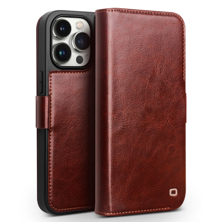 QIALINO Classic 103 Buckle Genuine Leather Phone Case, For iPhone 18 Pro, For iPhone 18 Pro Max, For iPhone 17e / 16e, For iPhone 17 Pro Max, For iPhone 17 Pro, For iPhone 17, For iPhone Air, For iPhone 15 Pro Max, For iPhone 15 Plus
