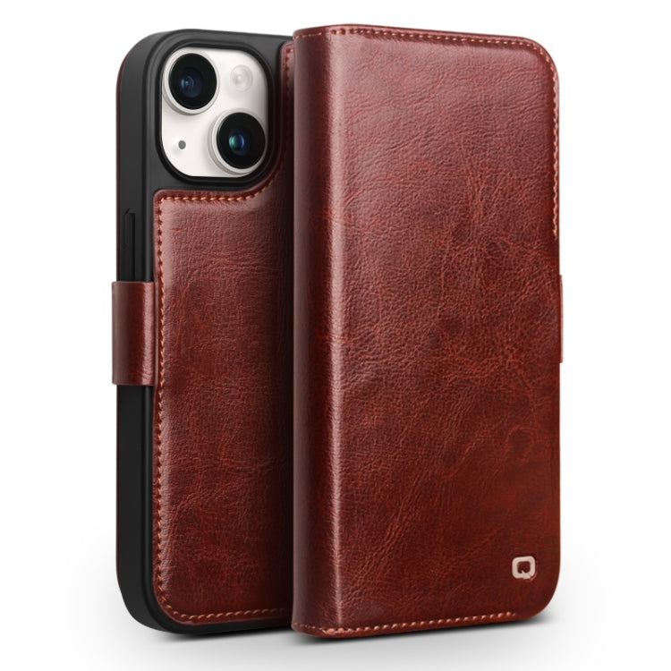 QIALINO Classic 103 Buckle Genuine Leather Phone Case, For iPhone 18 Pro, For iPhone 18 Pro Max, For iPhone 17e / 16e, For iPhone 17 Pro Max, For iPhone 17 Pro, For iPhone 17, For iPhone Air, For iPhone 15 Pro Max, For iPhone 15 Plus