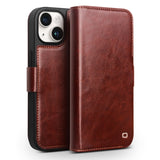 QIALINO Classic 103 Buckle Genuine Leather Phone Case, For iPhone 18 Pro, For iPhone 18 Pro Max, For iPhone 17e / 16e, For iPhone 17 Pro Max, For iPhone 17 Pro, For iPhone 17, For iPhone Air, For iPhone 15 Pro Max, For iPhone 15 Plus