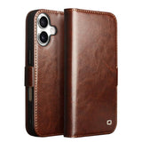 QIALINO Classic 103 Buckle Genuine Leather Phone Case, For iPhone 18 Pro, For iPhone 18 Pro Max, For iPhone 17e / 16e, For iPhone 17 Pro Max, For iPhone 17 Pro, For iPhone 17, For iPhone Air, For iPhone 15 Pro Max, For iPhone 15 Plus