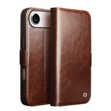 QIALINO Classic 103 Buckle Genuine Leather Phone Case, For iPhone 18 Pro, For iPhone 18 Pro Max, For iPhone 17e / 16e, For iPhone 17 Pro Max, For iPhone 17 Pro, For iPhone 17, For iPhone Air, For iPhone 15 Pro Max, For iPhone 15 Plus