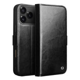 QIALINO Classic 103 Buckle Genuine Leather Phone Case, For iPhone 18 Pro, For iPhone 18 Pro Max, For iPhone 17e / 16e, For iPhone 17 Pro Max, For iPhone 17 Pro, For iPhone 17, For iPhone Air, For iPhone 15 Pro Max, For iPhone 15 Plus
