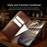 QIALINO Classic 103 Buckle Genuine Leather Phone Case, For iPhone 18 Pro, For iPhone 18 Pro Max, For iPhone 17e / 16e, For iPhone 17 Pro Max, For iPhone 17 Pro, For iPhone 17, For iPhone Air, For iPhone 15 Pro Max, For iPhone 15 Plus