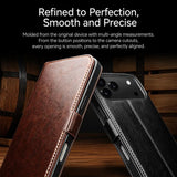 QIALINO Classic 103 Buckle Genuine Leather Phone Case, For iPhone 18 Pro, For iPhone 18 Pro Max, For iPhone 17e / 16e, For iPhone 17 Pro Max, For iPhone 17 Pro, For iPhone 17, For iPhone Air, For iPhone 15 Pro Max, For iPhone 15 Plus