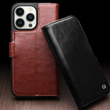 QIALINO Classic 103 Buckle Genuine Leather Phone Case, For iPhone 18 Pro, For iPhone 18 Pro Max, For iPhone 17e / 16e, For iPhone 17 Pro Max, For iPhone 17 Pro, For iPhone 17, For iPhone Air, For iPhone 15 Pro Max, For iPhone 15 Plus