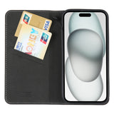 GEBEI Top-grain Horizontal Flip Leather Phone Case, For iPhone 15