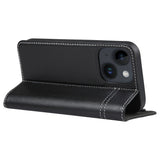 GEBEI Top-grain Horizontal Flip Leather Phone Case, For iPhone 15