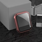Electroplated PC Case + Tempered Film Integrated Protective Cover, For Apple Watch Series 3 & 2 & 1 38mm, For Apple Watch Series 3 & 2 & 1  42mm, For Apple Watch Series 5 & 4 40mm, For Apple Watch Series 5 & 4 44mm