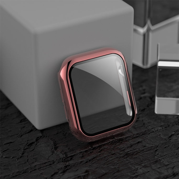 Electroplated PC Case + Tempered Film Integrated Protective Cover, For Apple Watch Series 3 & 2 & 1 38mm, For Apple Watch Series 3 & 2 & 1  42mm, For Apple Watch Series 5 & 4 40mm, For Apple Watch Series 5 & 4 44mm