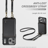 JEEHOOD C22 Series Zipper Wallet Leather Phone Case with Dual Lanyard, For iPhone 17 Pro Max, For iPhone 17 Pro, For iPhone Air, For iPhone 16 Pro Max, For iPhone 16 Pro, For iPhone 16 Plus, For iPhone 16, For iPhone 15 Pro Max