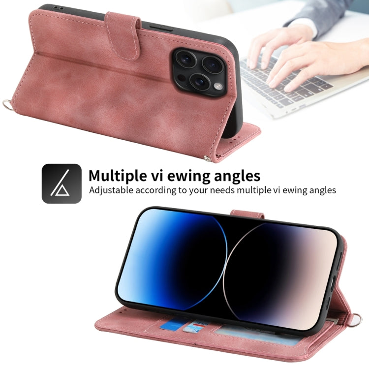 Skin-feel Flowers Embossed Wallet Leather Phone Case, For iPhone 15 Pro Max, For iPhone 15 Pro, For iPhone 15 Plus, For iPhone 15