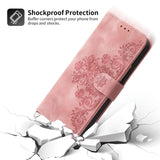 Skin-feel Flowers Embossed Wallet Leather Phone Case, For iPhone 15 Pro Max, For iPhone 15 Pro, For iPhone 15 Plus, For iPhone 15