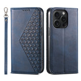 Cubic Grid Calf Texture Magnetic Leather Phone Case, For iPhone 16, For iPhone 15 Pro Max, For iPhone 15 Pro, For iPhone 15 Plus, For iPhone 15