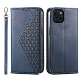 Cubic Grid Calf Texture Magnetic Leather Phone Case, For iPhone 16, For iPhone 15 Pro Max, For iPhone 15 Pro, For iPhone 15 Plus, For iPhone 15