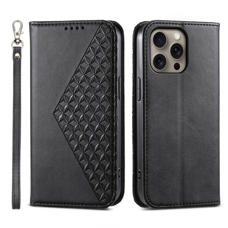 Cubic Grid Calf Texture Magnetic Leather Phone Case, For iPhone 17e / 16e, For iPhone 17 Pro Max, For iPhone 17 Pro, For iPhone 17, For iPhone Air, For iPhone 16 Pro Max, For iPhone 16 Pro, For iPhone 16 Plus