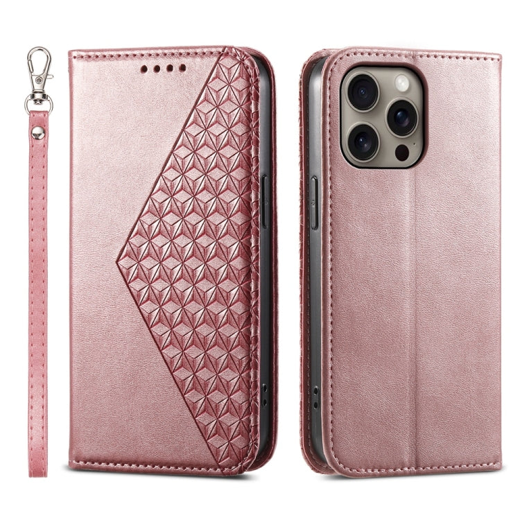 Cubic Grid Calf Texture Magnetic Leather Phone Case, For iPhone 17e / 16e, For iPhone 17 Pro Max, For iPhone 17 Pro, For iPhone 17, For iPhone Air, For iPhone 16 Pro Max, For iPhone 16 Pro, For iPhone 16 Plus