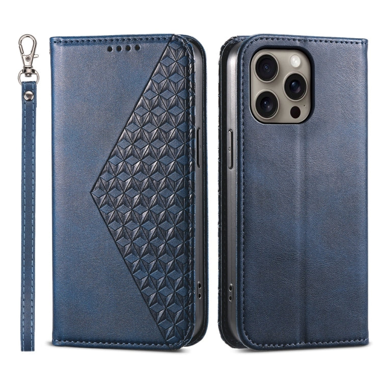Cubic Grid Calf Texture Magnetic Leather Phone Case, For iPhone 17e / 16e, For iPhone 17 Pro Max, For iPhone 17 Pro, For iPhone 17, For iPhone Air, For iPhone 16 Pro Max, For iPhone 16 Pro, For iPhone 16 Plus