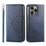 Cubic Grid Calf Texture Magnetic Leather Phone Case, For iPhone 17e / 16e, For iPhone 17 Pro Max, For iPhone 17 Pro, For iPhone 17, For iPhone Air, For iPhone 16 Pro Max, For iPhone 16 Pro, For iPhone 16 Plus