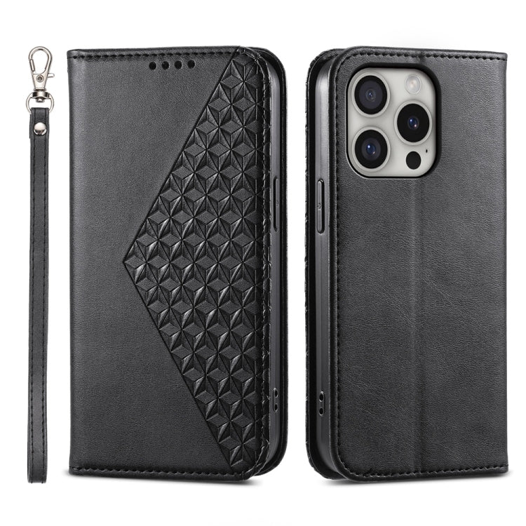 Cubic Grid Calf Texture Magnetic Leather Phone Case, For iPhone 17e / 16e, For iPhone 17 Pro Max, For iPhone 17 Pro, For iPhone 17, For iPhone Air, For iPhone 16 Pro Max, For iPhone 16 Pro, For iPhone 16 Plus