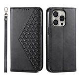 Cubic Grid Calf Texture Magnetic Leather Phone Case, For iPhone 17e / 16e, For iPhone 17 Pro Max, For iPhone 17 Pro, For iPhone 17, For iPhone Air, For iPhone 16 Pro Max, For iPhone 16 Pro, For iPhone 16 Plus