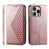 Cubic Grid Calf Texture Magnetic Leather Phone Case, For iPhone 17e / 16e, For iPhone 17 Pro Max, For iPhone 17 Pro, For iPhone 17, For iPhone Air, For iPhone 16 Pro Max, For iPhone 16 Pro, For iPhone 16 Plus