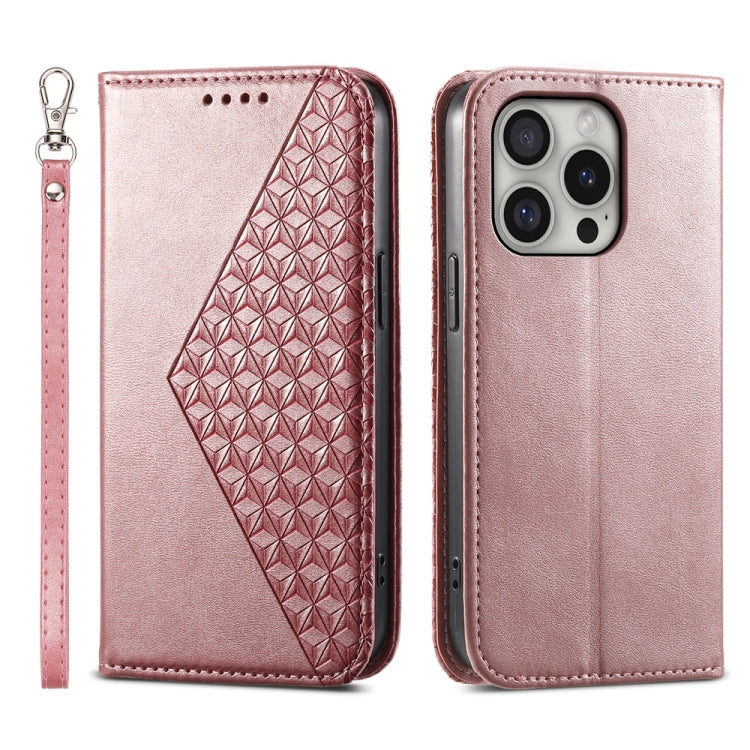 Cubic Grid Calf Texture Magnetic Leather Phone Case, For iPhone 17e / 16e, For iPhone 17 Pro Max, For iPhone 17 Pro, For iPhone 17, For iPhone Air, For iPhone 16 Pro Max, For iPhone 16 Pro, For iPhone 16 Plus