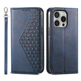 Cubic Grid Calf Texture Magnetic Leather Phone Case, For iPhone 17e / 16e, For iPhone 17 Pro Max, For iPhone 17 Pro, For iPhone 17, For iPhone Air, For iPhone 16 Pro Max, For iPhone 16 Pro, For iPhone 16 Plus