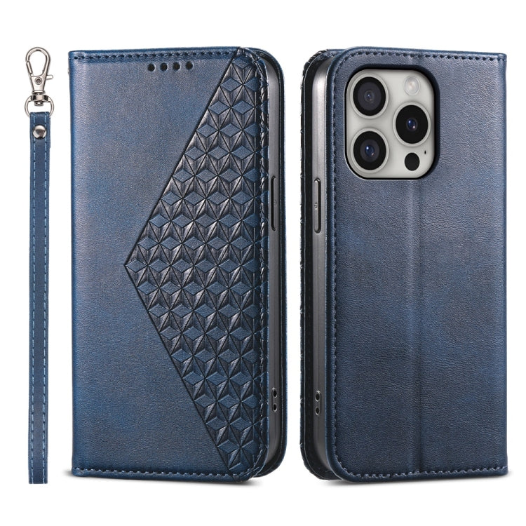 Cubic Grid Calf Texture Magnetic Leather Phone Case, For iPhone 17e / 16e, For iPhone 17 Pro Max, For iPhone 17 Pro, For iPhone 17, For iPhone Air, For iPhone 16 Pro Max, For iPhone 16 Pro, For iPhone 16 Plus