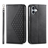 Cubic Grid Calf Texture Magnetic Leather Phone Case, For iPhone 17e / 16e, For iPhone 17 Pro Max, For iPhone 17 Pro, For iPhone 17, For iPhone Air, For iPhone 16 Pro Max, For iPhone 16 Pro, For iPhone 16 Plus