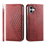 Cubic Grid Calf Texture Magnetic Leather Phone Case, For iPhone 17e / 16e, For iPhone 17 Pro Max, For iPhone 17 Pro, For iPhone 17, For iPhone Air, For iPhone 16 Pro Max, For iPhone 16 Pro, For iPhone 16 Plus