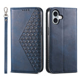 Cubic Grid Calf Texture Magnetic Leather Phone Case, For iPhone 17e / 16e, For iPhone 17 Pro Max, For iPhone 17 Pro, For iPhone 17, For iPhone Air, For iPhone 16 Pro Max, For iPhone 16 Pro, For iPhone 16 Plus