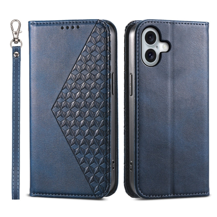 Cubic Grid Calf Texture Magnetic Leather Phone Case, For iPhone 17e / 16e, For iPhone 17 Pro Max, For iPhone 17 Pro, For iPhone 17, For iPhone Air, For iPhone 16 Pro Max, For iPhone 16 Pro, For iPhone 16 Plus