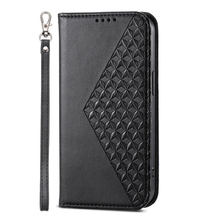 Cubic Grid Calf Texture Magnetic Leather Phone Case, For iPhone 16, For iPhone 15 Pro Max, For iPhone 15 Pro, For iPhone 15 Plus, For iPhone 15