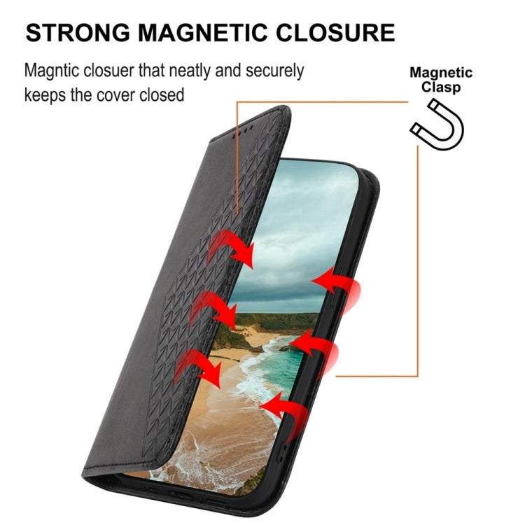 Cubic Grid Calf Texture Magnetic Leather Phone Case, For iPhone 16, For iPhone 15 Pro Max, For iPhone 15 Pro, For iPhone 15 Plus, For iPhone 15