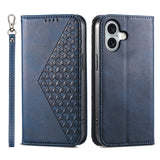 Cubic Grid Calf Texture Magnetic Leather Phone Case, For iPhone 16, For iPhone 15 Pro Max, For iPhone 15 Pro, For iPhone 15 Plus, For iPhone 15