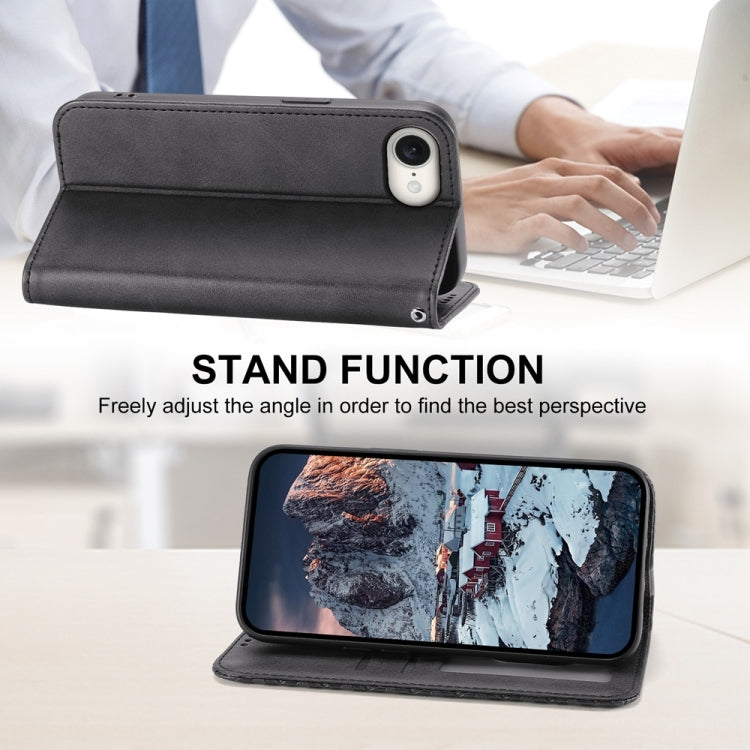 Cubic Grid Calf Texture Magnetic Leather Phone Case, For iPhone 17e / 16e, For iPhone 17 Pro Max, For iPhone 17 Pro, For iPhone 17, For iPhone Air, For iPhone 16 Pro Max, For iPhone 16 Pro, For iPhone 16 Plus